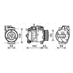 AVA AC Compressor AVA QUALITY COOLING BWAK442 OE Ref 64529185142