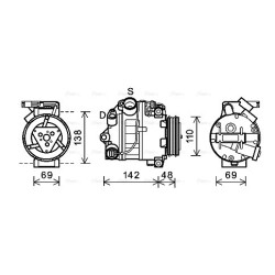 AVA AC Compressor AVA QUALITY COOLING BWAK443 OE Ref 64529185146