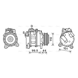 AC Compressor AVA QUALITY COOLING BWAK492 OE Ref 64529216467