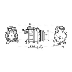 AC Compressor AVA QUALITY COOLING BWAK493 OE Ref 64529216466