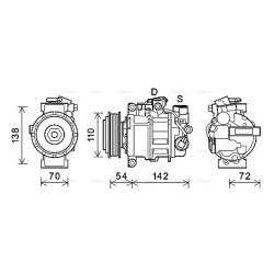 AVA AC Compressor AVA QUALITY COOLING BWAK495 OE Ref 9222308
