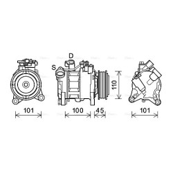 AC Compressor AVA QUALITY COOLING BWAK499 OE Ref 64529216466