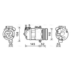 AVA AC Compressor AVA QUALITY COOLING BWAK545 OE Ref 64526933307