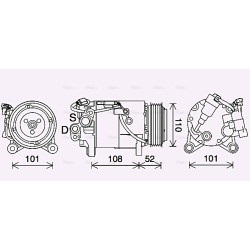 AVA AC Compressor AVA QUALITY COOLING BWAK567 OE Ref 64525A5C712