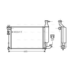 Radiator AVA QUALITY COOLING CNA2140 OE Ref 9620974780