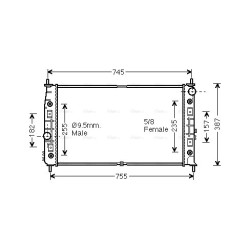 AVA Radiator AVA QUALITY COOLING CR2054 OE Ref 5010359AA