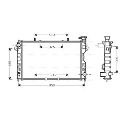 Radiator AVA QUALITY COOLING CR2077 OE Ref 4809225