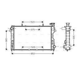 Radiator AVA QUALITY COOLING CRA2081 OE Ref 4677494AB