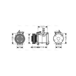 AVA AC Compressor AVA QUALITY COOLING CRAK112 OE Ref 05005420AC