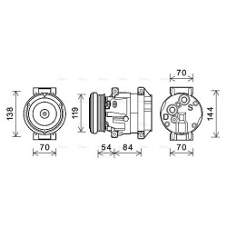 AVA AC Compressor AVA QUALITY COOLING CTAK055 OE Ref 715324