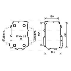 Engine Oil Cooler DAF 643074 AVA QUALITY COOLING DF3072 OE Ref 1672896