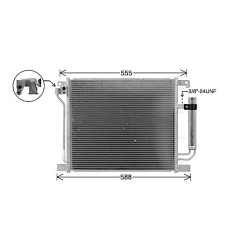 AVA AC Condenser AVA QUALITY COOLING DN5467D OE Ref 92100BA61B