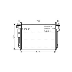 AVA AC Condenser AVA QUALITY COOLING DNA5299D OE Ref 92100-EB500