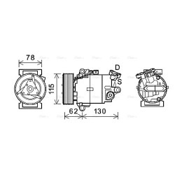 AVA AC Compressor AVA QUALITY COOLING DNAK386 OE Ref 8200356576