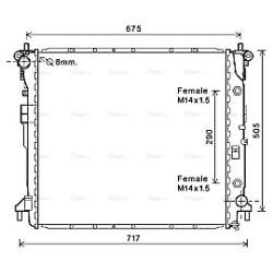 AVA Radiator AVA QUALITY COOLING DW2124 OE Ref 2131021251