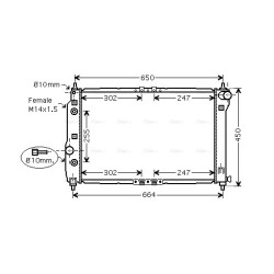 Radiator AVA QUALITY COOLING DWA2068 OE Ref 96443479