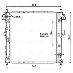 AVA Radiator AVA QUALITY COOLING DWA2105 OE Ref 2131009251