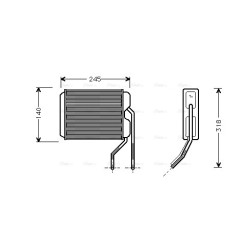 Heater Matrix AVA QUALITY COOLING DWA6026 OE Ref 03059812