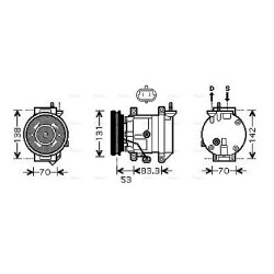 AVA AC Compressor AVA QUALITY COOLING DWAK080 OE Ref 96394569