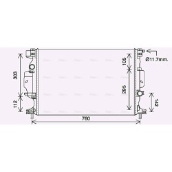 Radiator AVA QUALITY COOLING FD2641 OE Ref 5184274