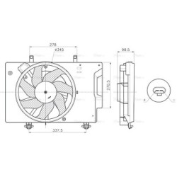 Radiator Fan AVA QUALITY COOLING FD7709 OE Ref 1768050