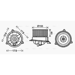 Heater Blower Motor AVA QUALITY COOLING FD8495 OE Ref 1092286