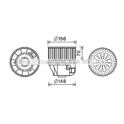 Heater Blower Motor AVA QUALITY COOLING FD8612 OE Ref 1326643