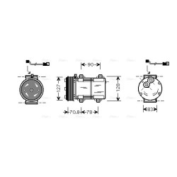 AC Compressor AVA QUALITY COOLING FDAK281 OE Ref 1021290