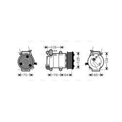 AC Compressor AVA QUALITY COOLING FDAK418 OE Ref 1379474