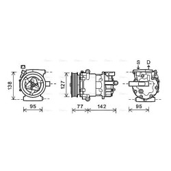 AVA AC Compressor AVA QUALITY COOLING FDAK469 OE Ref 1863633