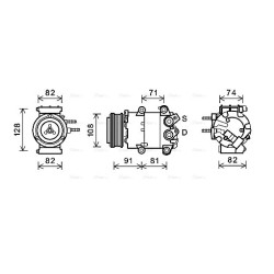 AC Compressor AVA QUALITY COOLING FDAK498 OE Ref 1764088