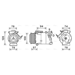 AVA AC Compressor AVA QUALITY COOLING FDAK587 OE Ref 1860527