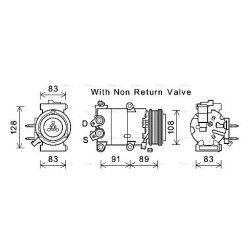 AC Compressor AVA QUALITY COOLING FDAK588 OE Ref 1779457