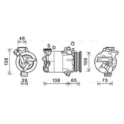 AVA AC Compressor AVA QUALITY COOLING FDAK595 OE Ref 1840806