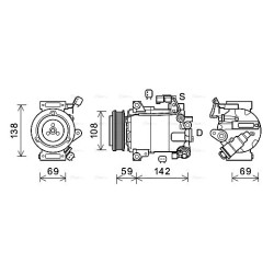 AC Compressor AVA QUALITY COOLING FDAK603 OE Ref 1765547