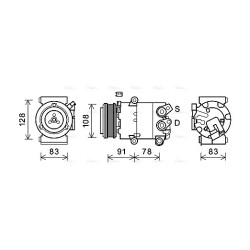 AC Compressor AVA QUALITY COOLING FDAK621 OE Ref 2032815