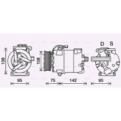 AVA AC Compressor AVA QUALITY COOLING FDAK635 OE Ref 1827895