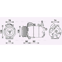 AC Compressor AVA QUALITY COOLING FDAK637 OE Ref 1886047