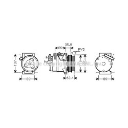 AVA AC Compressor AVA QUALITY COOLING FDK433 OE Ref 1466258