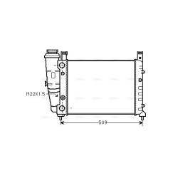 Radiator AVA QUALITY COOLING FT2040 OE Ref 7628968