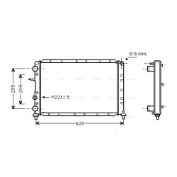 AVA Radiator AVA QUALITY COOLING FT2236 OE Ref 50011322