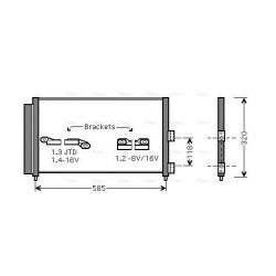 AVA AC Condenser AVA QUALITY COOLING FT5289D OE Ref 51732993