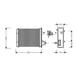 Heater Matrix AVA QUALITY COOLING FT6089 OE Ref 7078698