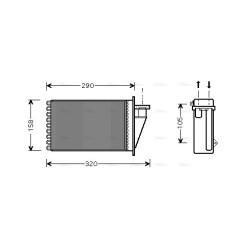 AVA Heater Matrix AVA QUALITY COOLING FT6266 OE Ref 46722546