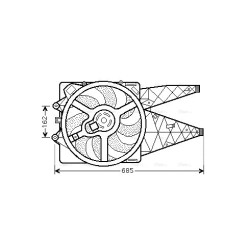 Radiator Fan AVA QUALITY COOLING FT7530 OE Ref 55703902