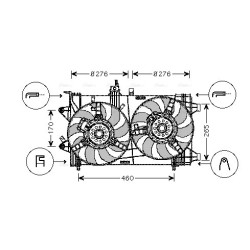 AVA Radiator Fan AVA QUALITY COOLING FT7538 OE Ref 51738693