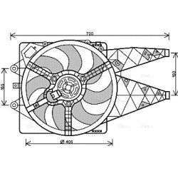 Radiator Fan AVA QUALITY COOLING FT7568 OE Ref 55702236