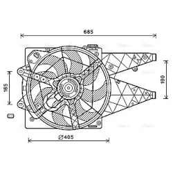 Radiator Fan AVA QUALITY COOLING FT7595 OE Ref 51833973