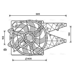 AVA Radiator Fan AVA QUALITY COOLING FT7597 OE Ref 51821155