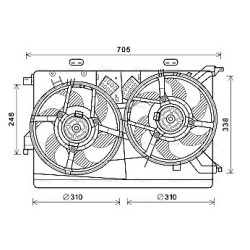 AVA Radiator Fan AVA QUALITY COOLING FT7607 OE Ref 1341362
